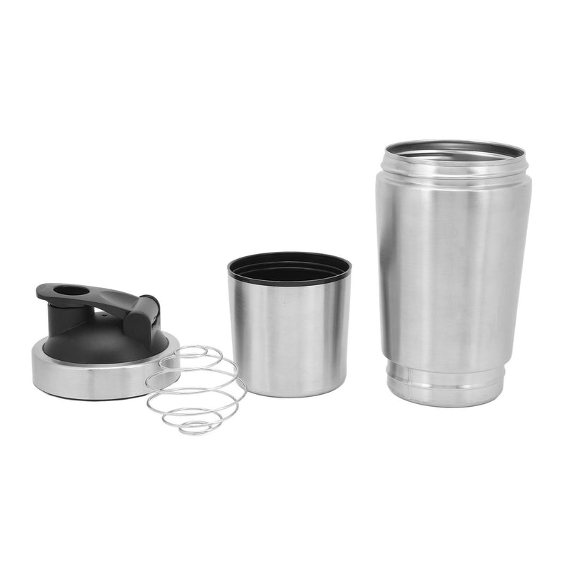Portable Stainless Steel Double Section Shaker Bottle