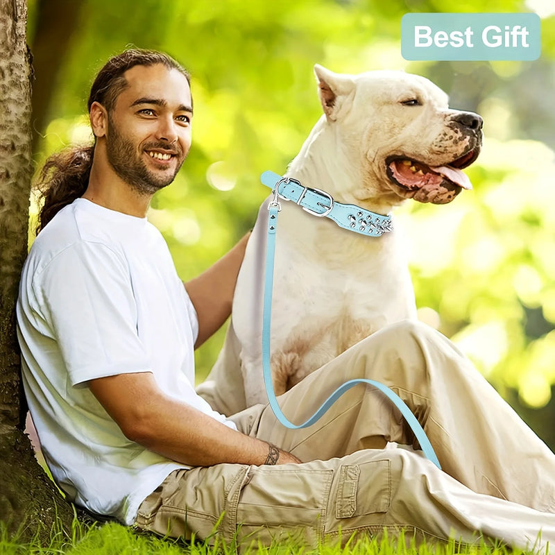 Dog Collar Leather Stylish and Durable Leash Medium Harness Dogs Backpack Collars Harnesses Wears Necklaces