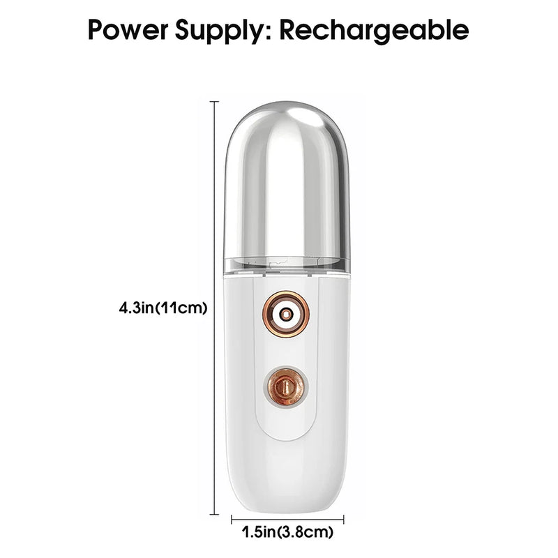 Mini Facial Steamer Nano Spray Moisturizing Vaporizer Face Mist Cold Spray Machine Humidifier Portable Beauty Humidificador
