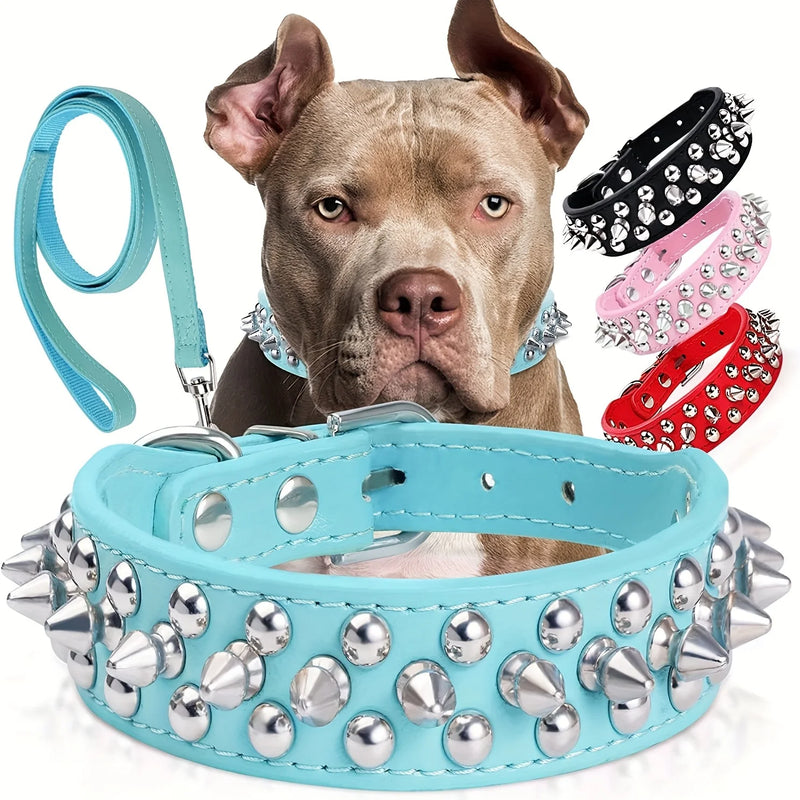 Dog Collar Leather Stylish and Durable Leash Medium Harness Dogs Backpack Collars Harnesses Wears Necklaces